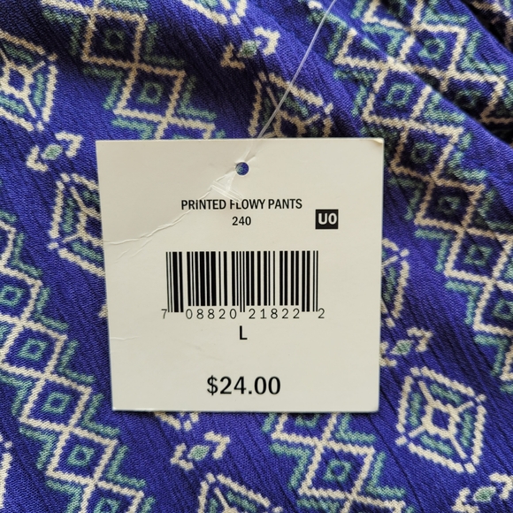 NWT Falls Creek Pull On Pants Women's Blue Purple Flowy Bohemian Size L - Picture 6 of 12